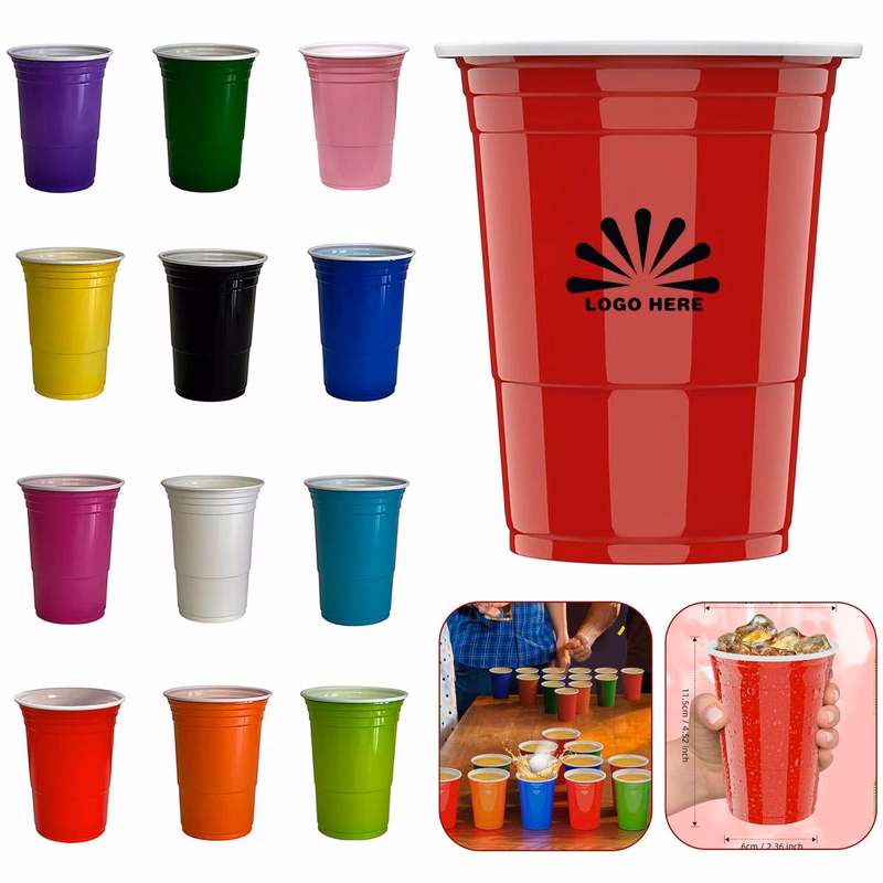 MOQ50 16 Oz Disposable Plastic Party Cups