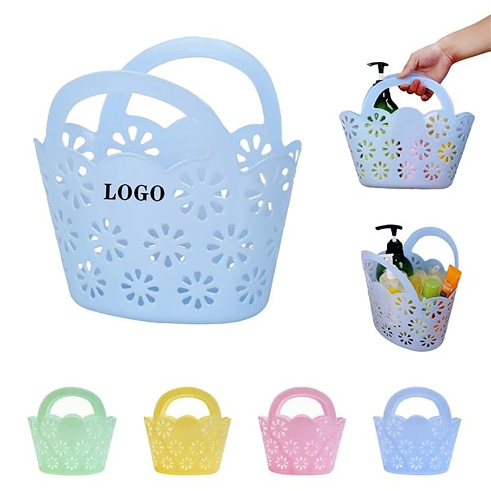 Portable Plastic Storage Basket with Handle 1