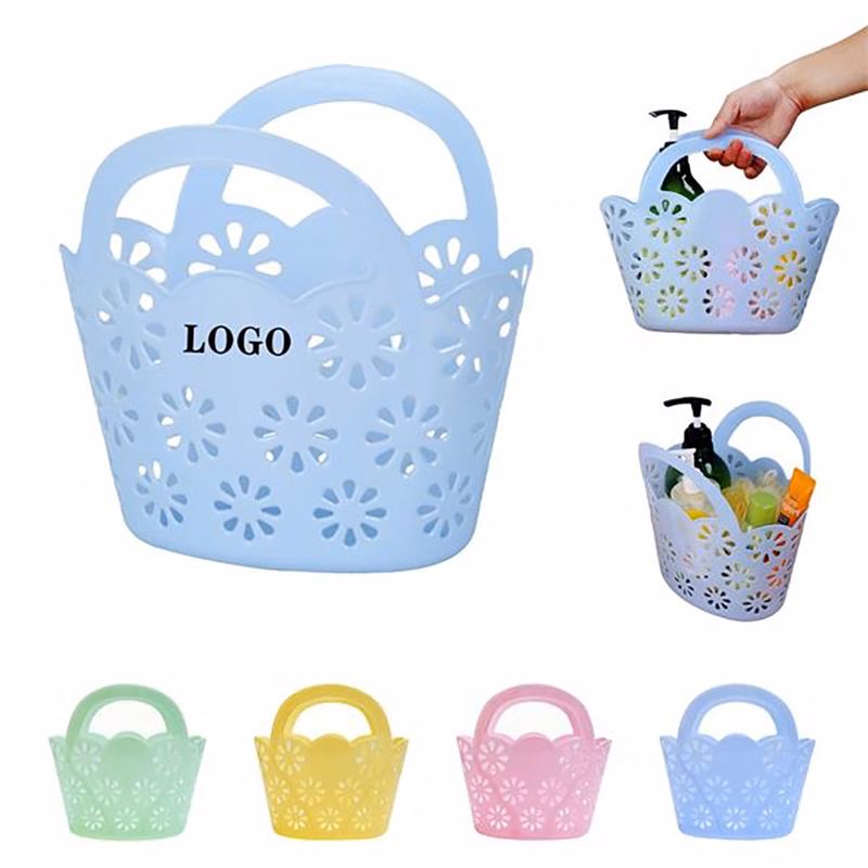 Portable Plastic Storage Basket with Handle