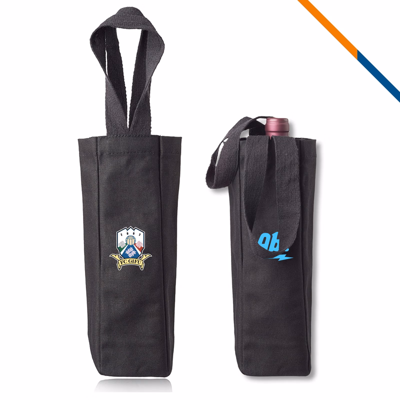 Cecilia Single Bottle Canvas Wine Totes
