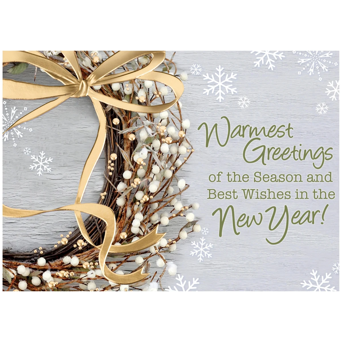 White Berry Wreath Holiday Cards 1
