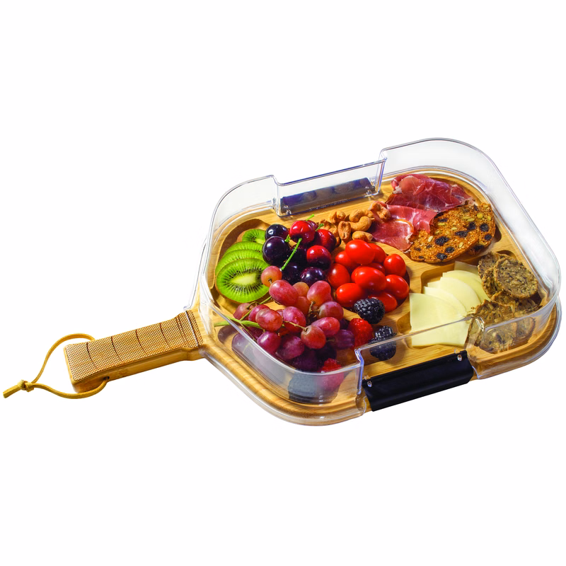 Flip, Serve & Store™ Pickleball Paddle Shaped Covered Charcuterie Board