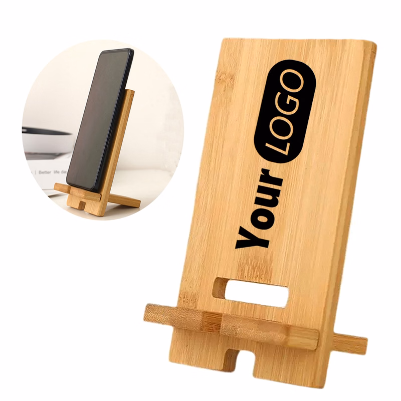Customizable Simple Portable Wooden Phone Stand For Desk