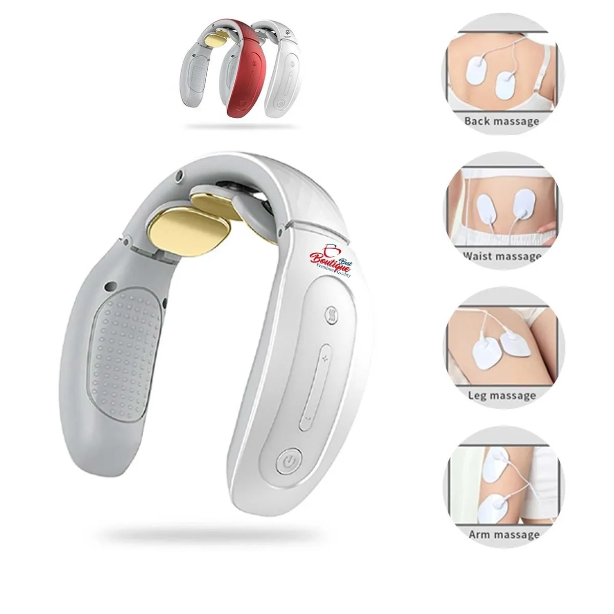 USB Charge Hot Compress 3D Neck And Shoulder Massager 1