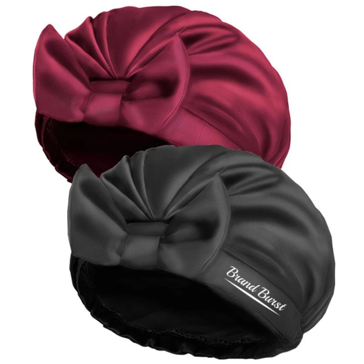 Solid Color Bow Shower Cap 1