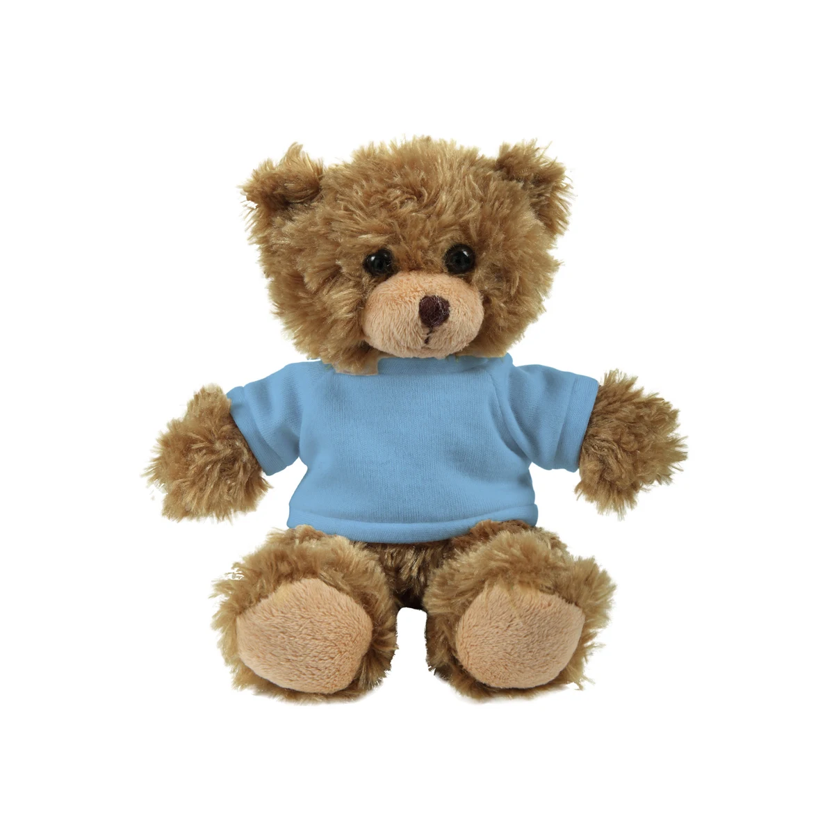 soft plush Mocha Curly Sitting Bear with t-shirt 1