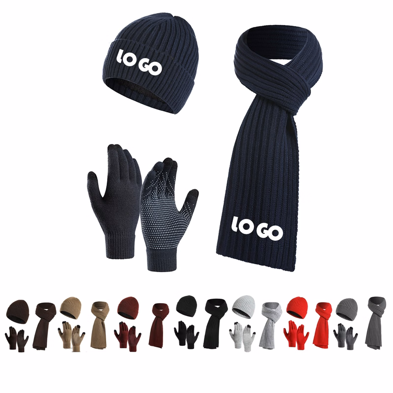 Winter Knit Warm Hat Beanie Scarf Set