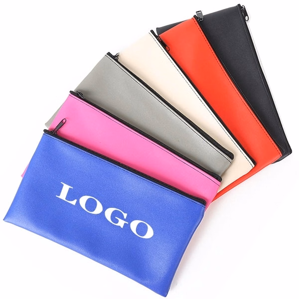 PU Leather Zipper Deposit Coin Pouch