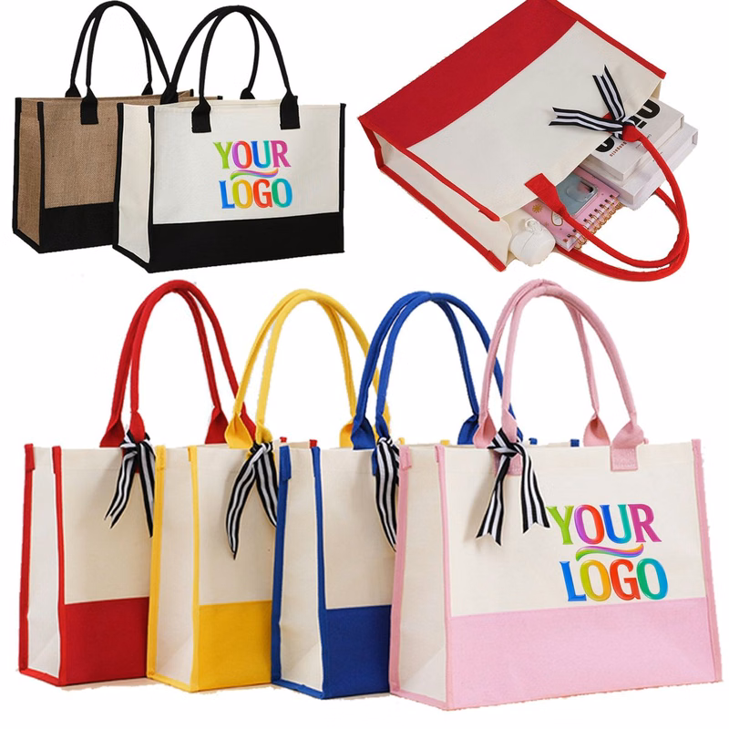Durable Canvas Patchwork Tote Bag