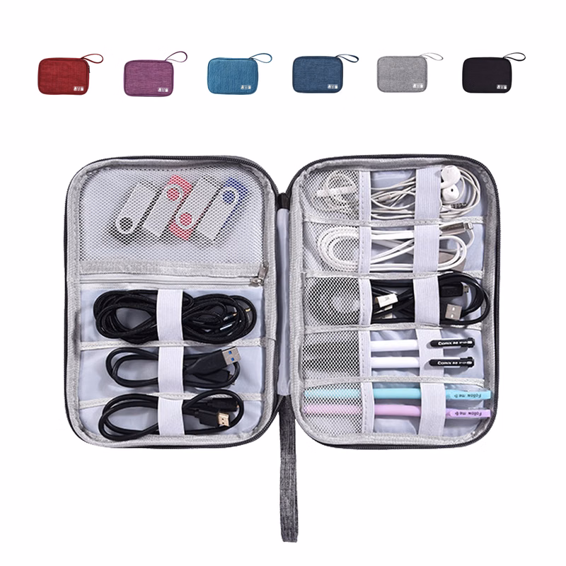 Portable Travel Electronics Organizer Cas