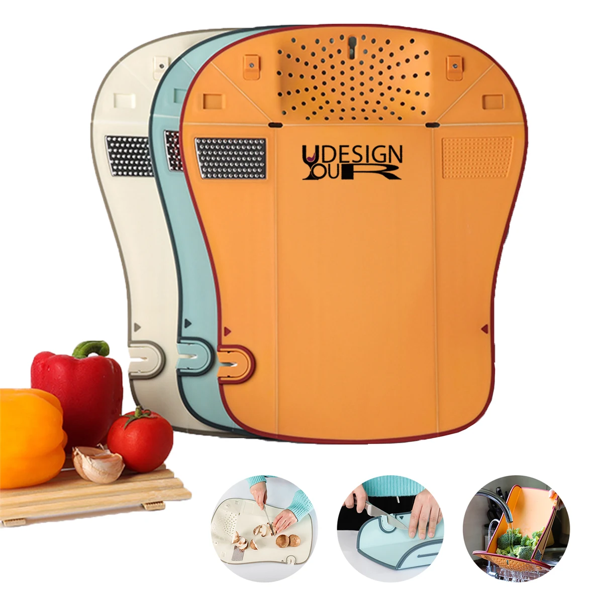 BPA-Free Cutting Board - Grater & Grinder Included 1