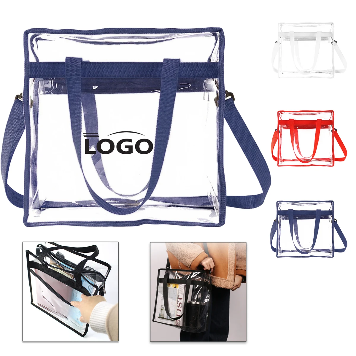 MOQ 20 pcs Custom Clear PVC Tote Bag 1