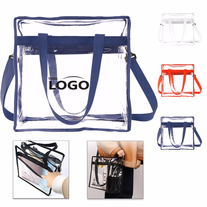 MOQ 20 pcs Custom Clear PVC Tote Bag