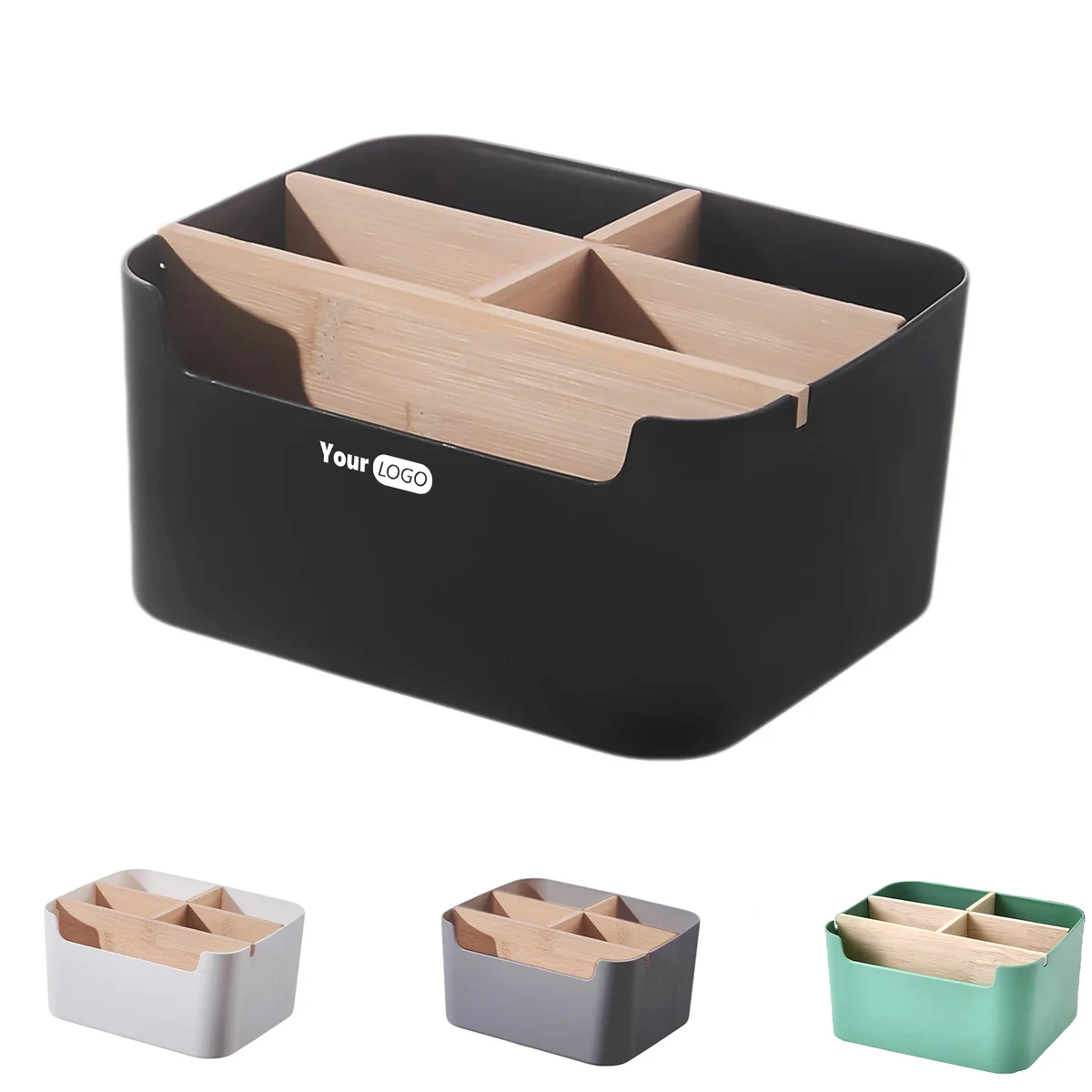 Plastic Square 5-Compartment Tabletop Storage Box 1