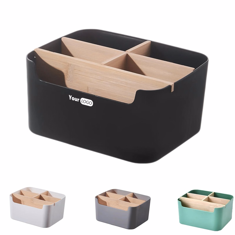 Plastic Square 5-Compartment Tabletop Storage Box