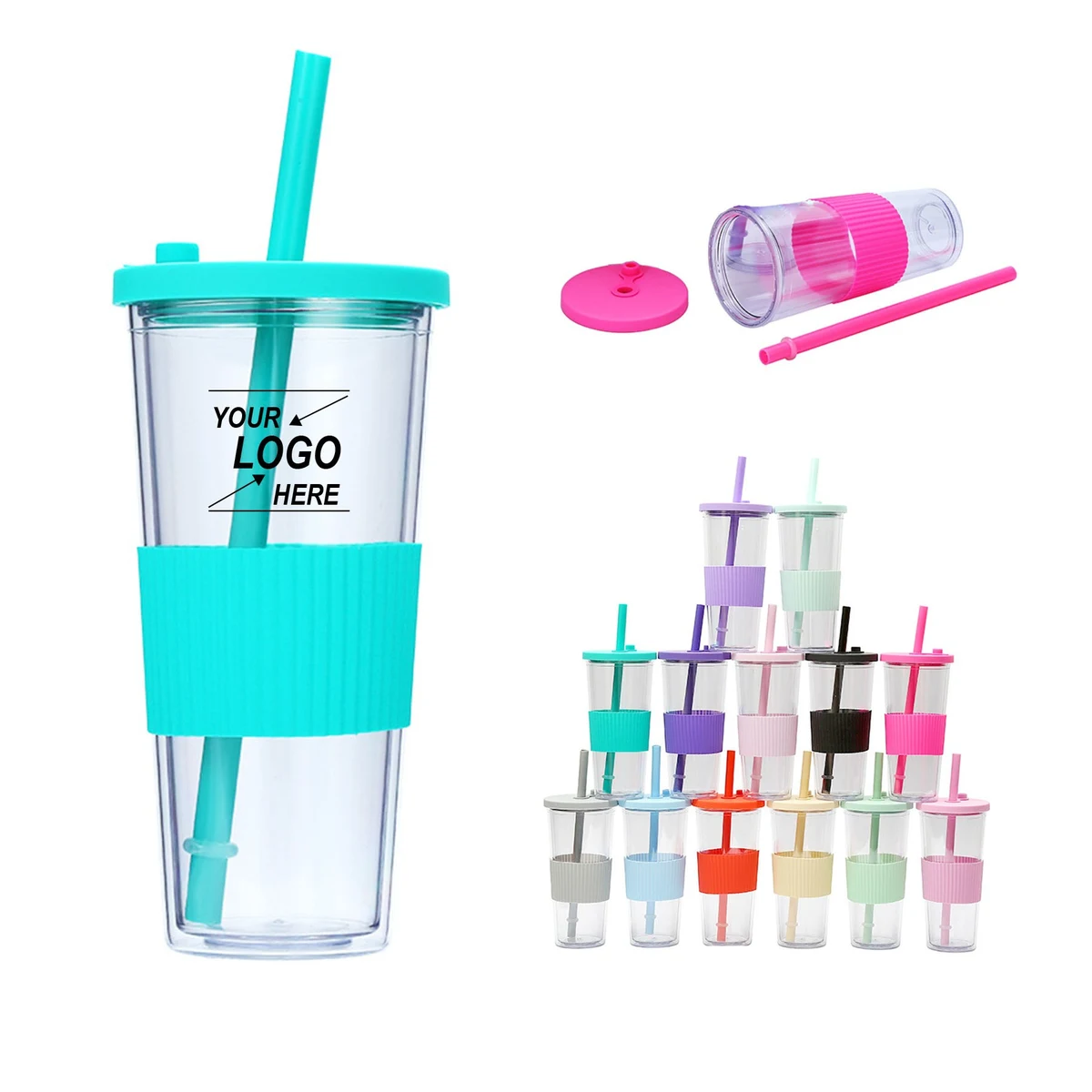 24oz Insulated Reusable Cold Drink Tumbler 1