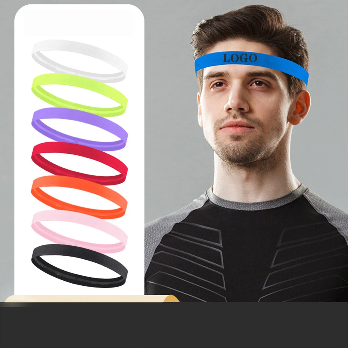 Silicone Non-Slip Sweat-Absorbent Hairband Headband 1