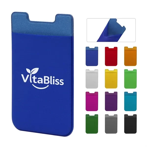 Custom 3.5x2.4-inch Stretchy PVC Cell Phone Card Holder — Adhesive Wallet Accessory 1