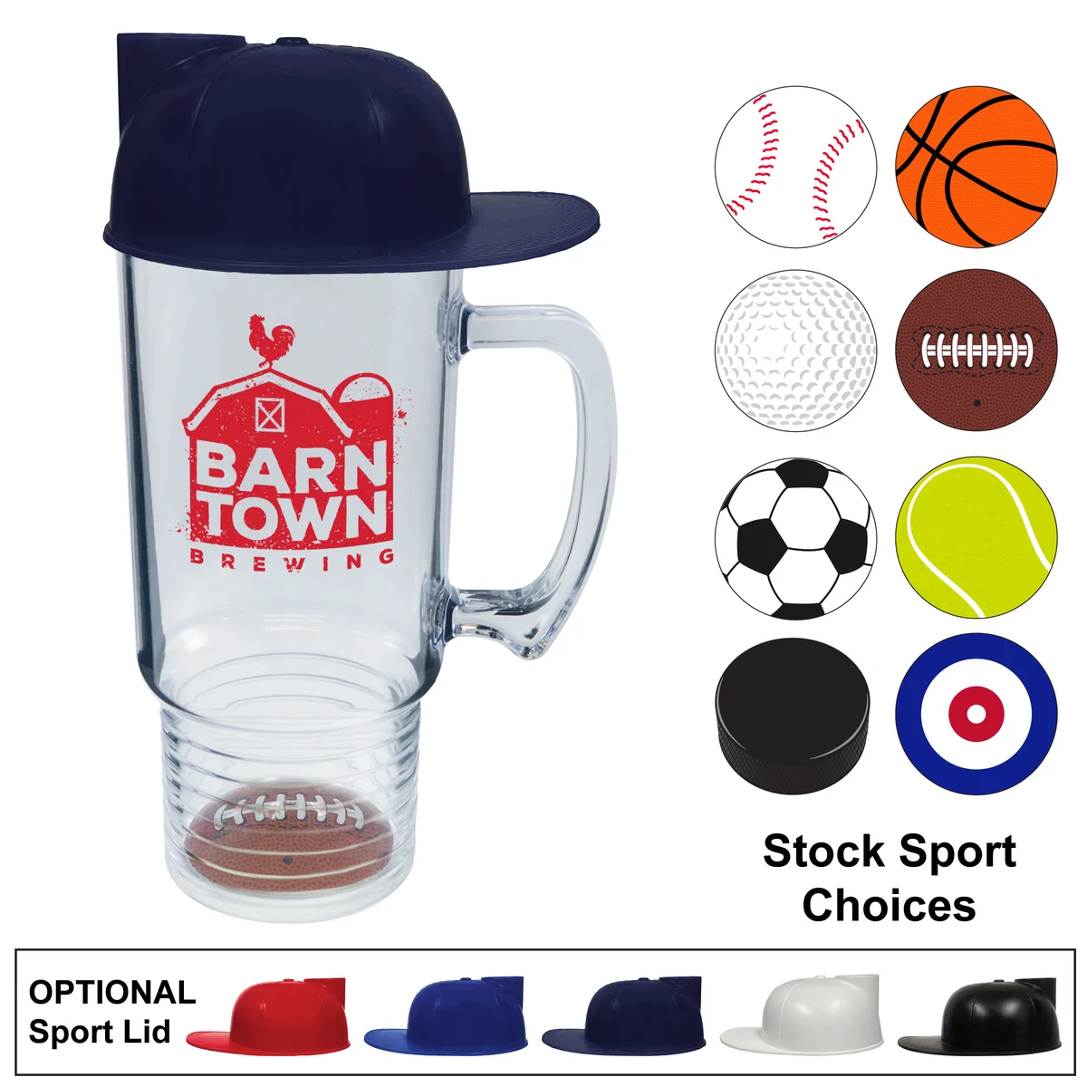 18oz Sports Themed Ringed Mug 1