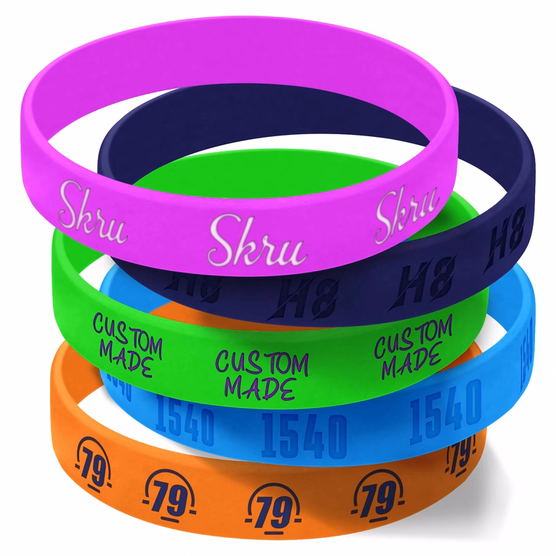 Debossed with Color Filled Silicone Bracelet