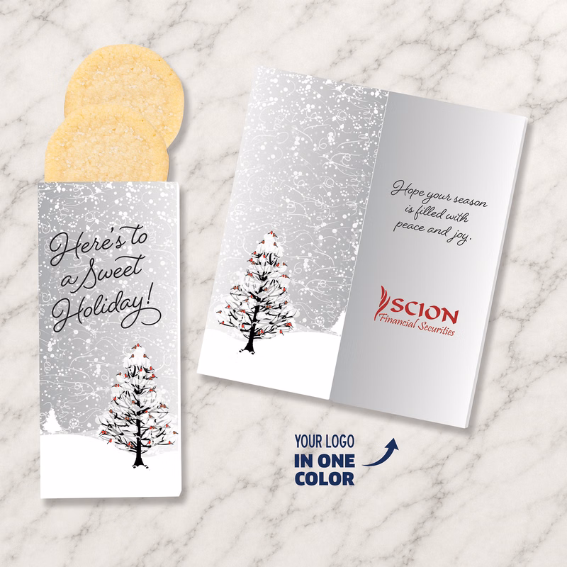 One Color Foil-Stamped Stock Cardinals Sweeter Cards with Sugar Cookies