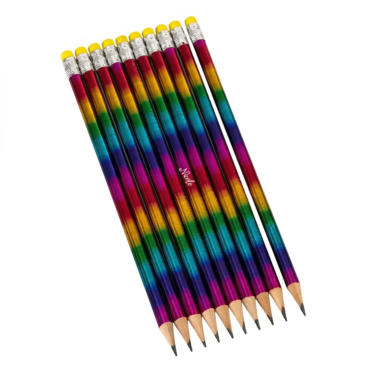 Rainbow Wooden Pencil with Eraser 1