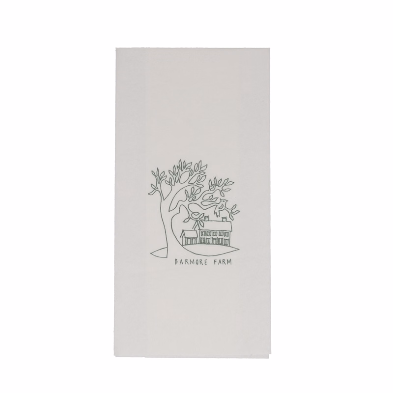 Almost Linen Guest Towel Napkin 1 Ply Heavy Weight 1/6 Fold White Tradition Print