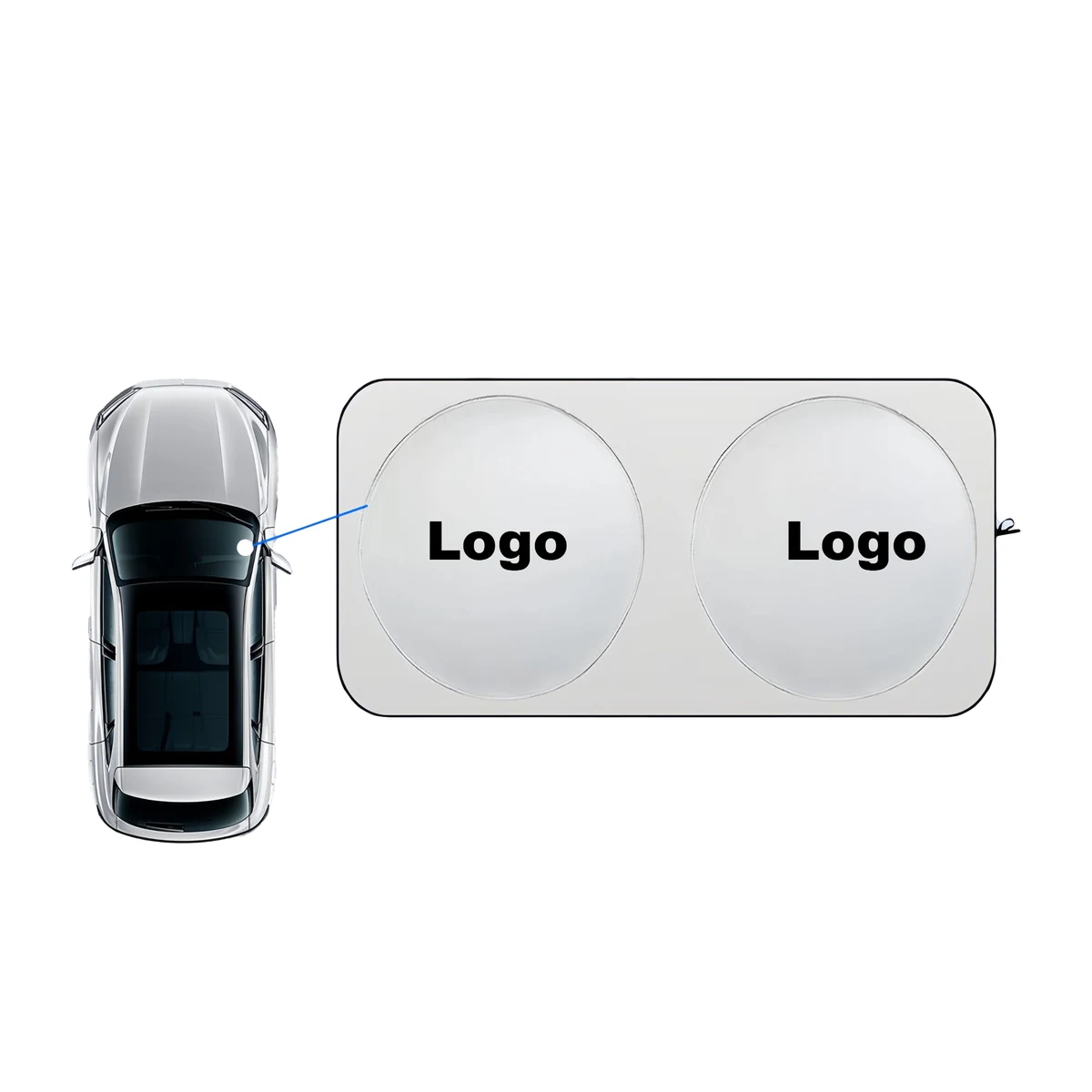 Foldable Car Sun Visor Custom Logo 1