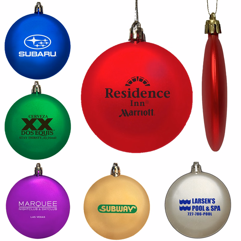 3" Festive Christmas Ornaments, Round