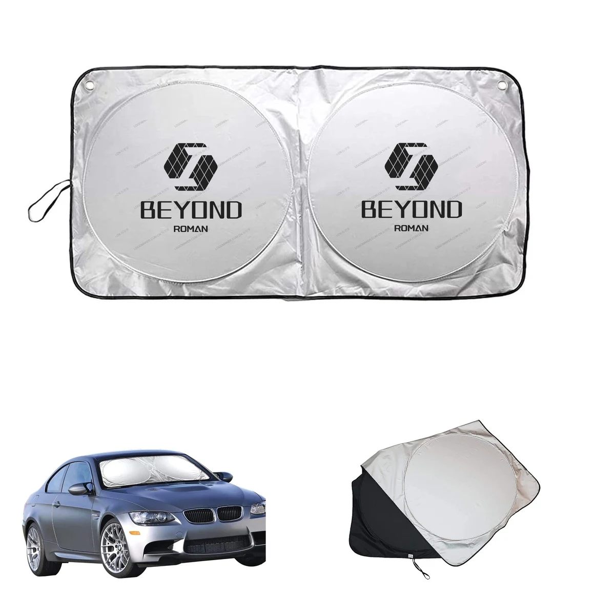 Car Windshield Sunshade With Storage Bag 1