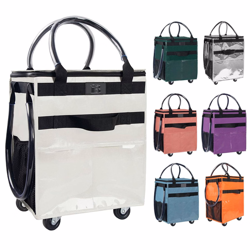 Reusable Wheeled Grocery Shopping Bag w/ Handle