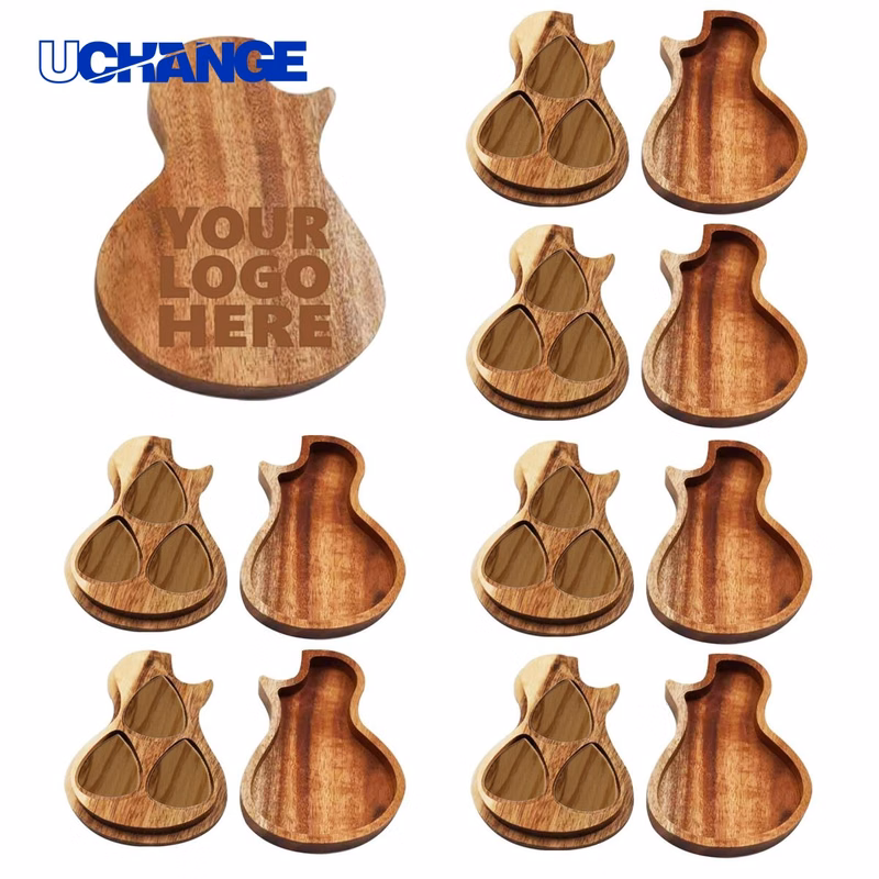 Wooden Guitar Pick Storage Box