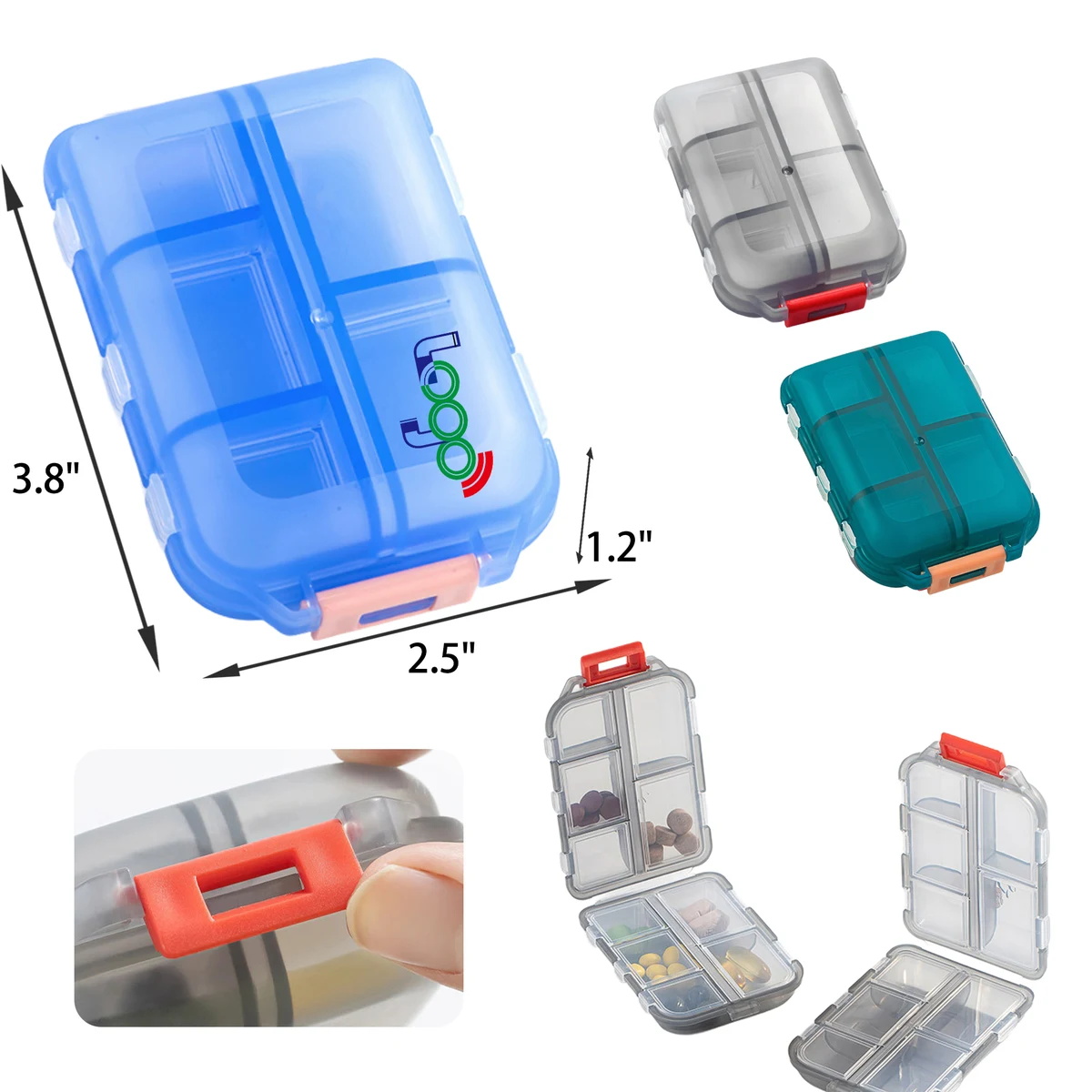 Durable 10 Cell Portable Transparent Medicine Box 1