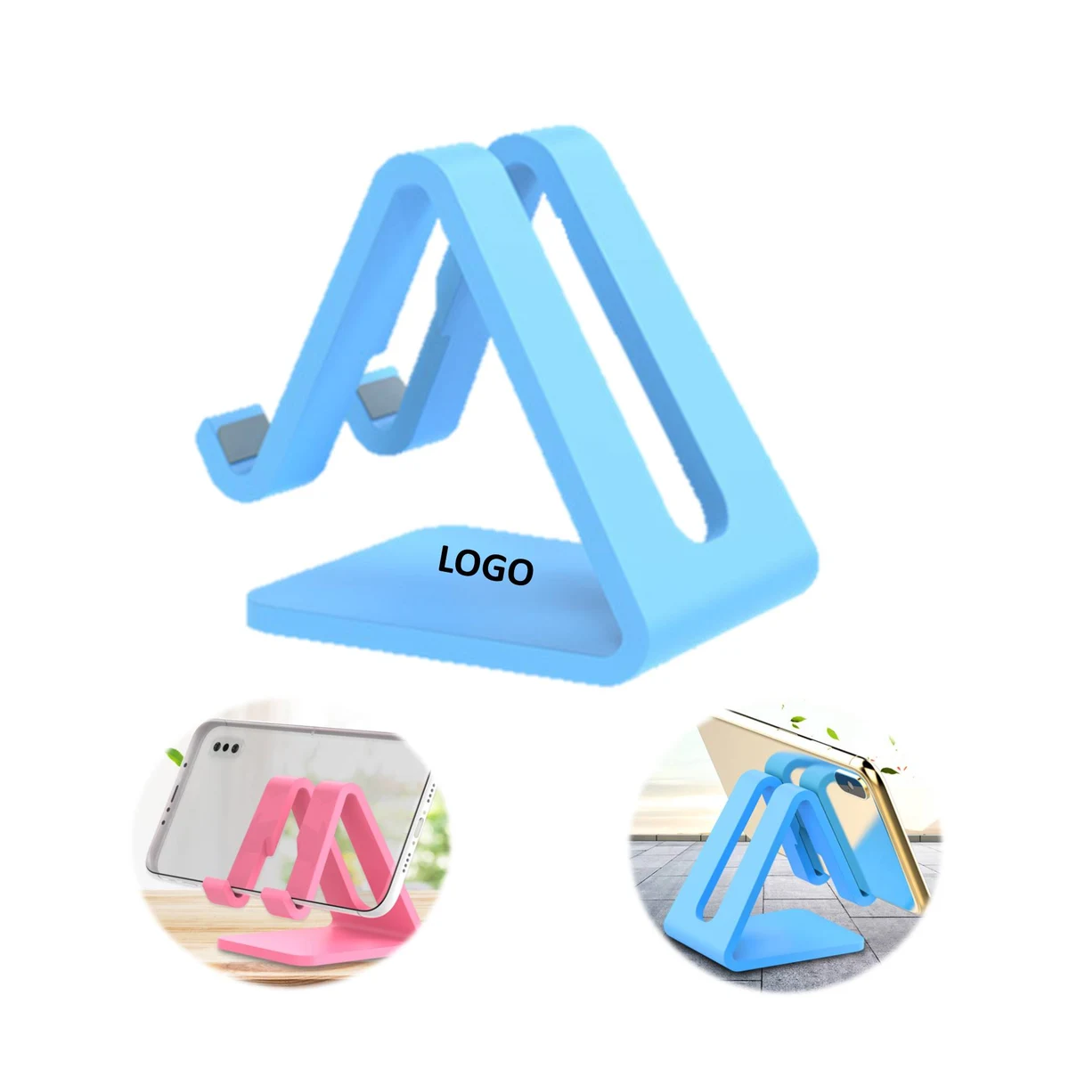 Plastic Portable Stand Phone Holder With Charge Hole 1