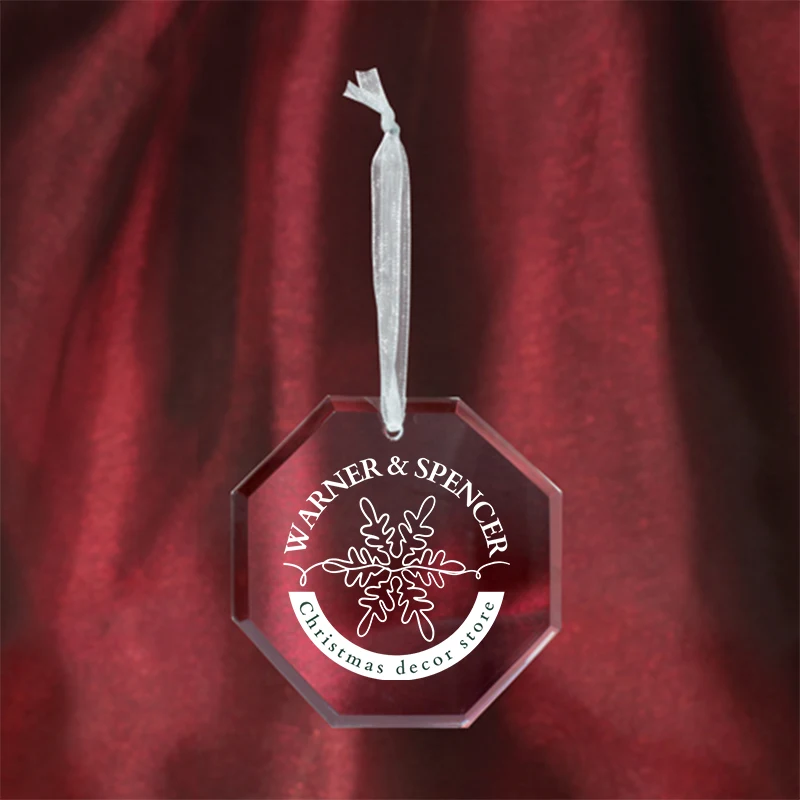 Octagon Shape Glass Ornament 1