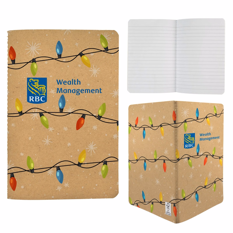 5" x 7" Sewn Paper Cover Holiday Notebook