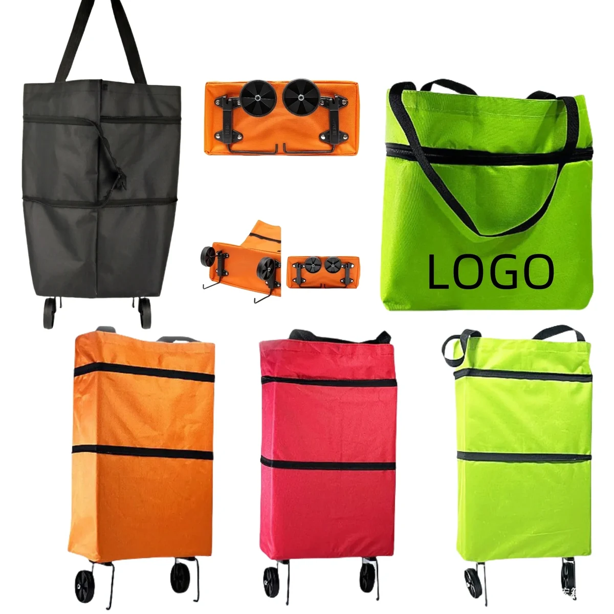 Foldable Wheeled Storage Bag With Handles 1