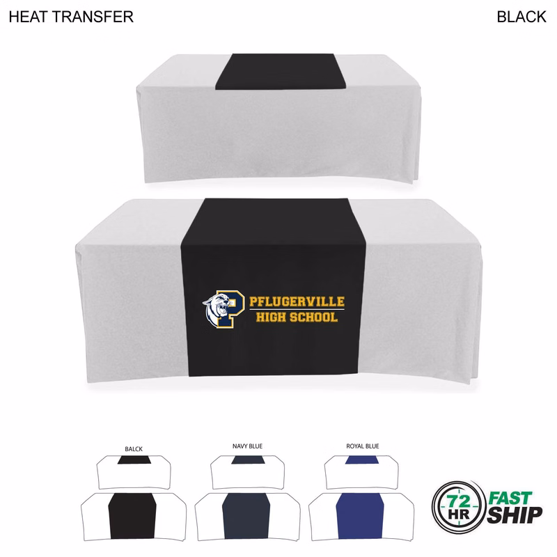 72 Hr Fast Ship - Polycotton Twill Table Runner, 30x60, Covers Front and Top of the table