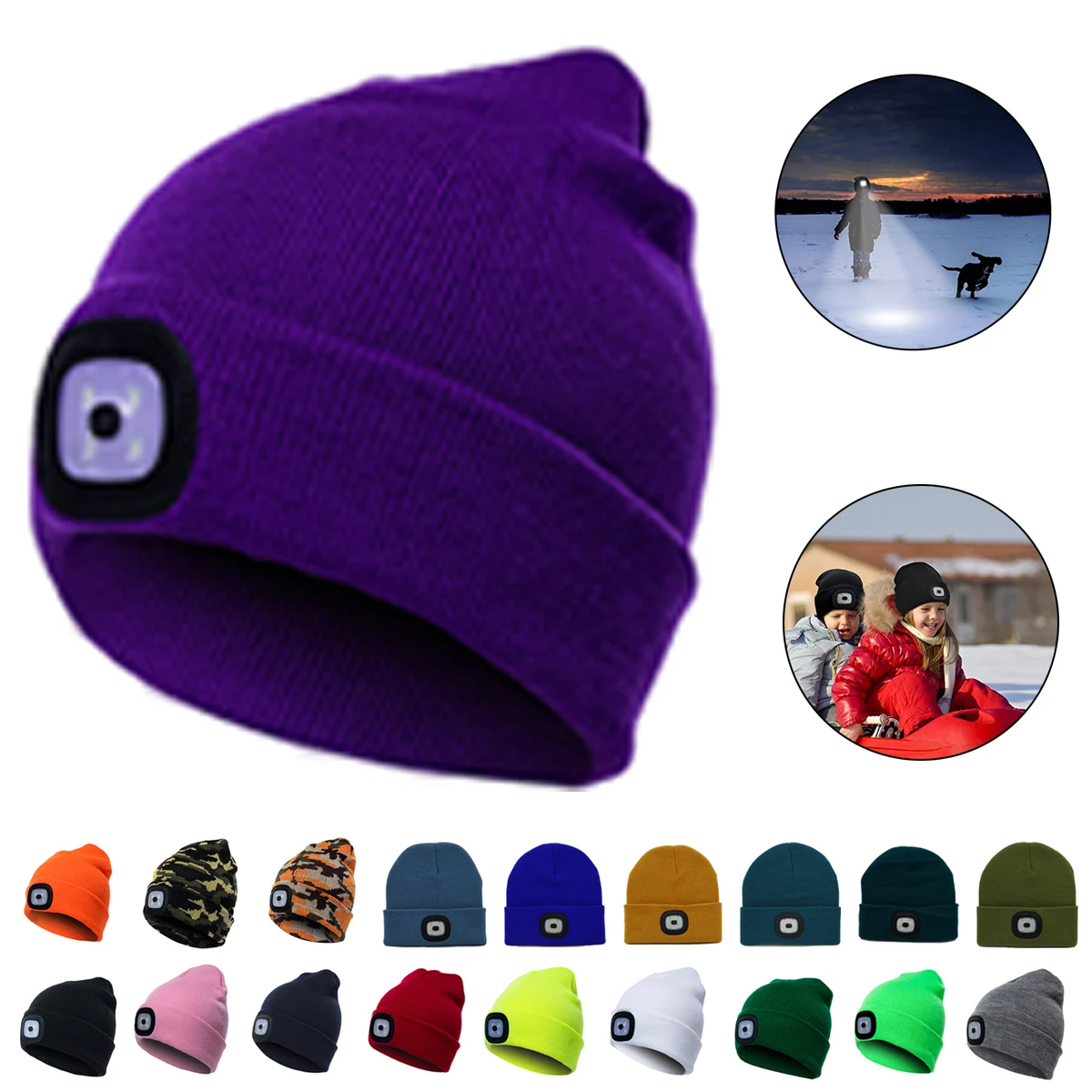LED Headlamp Hats Winter Cap 1