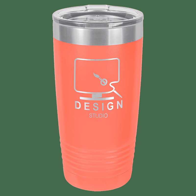 Polar Camel 20 oz. Coral Vacuum Insulated Ringneck Tumbler with Clear Lid