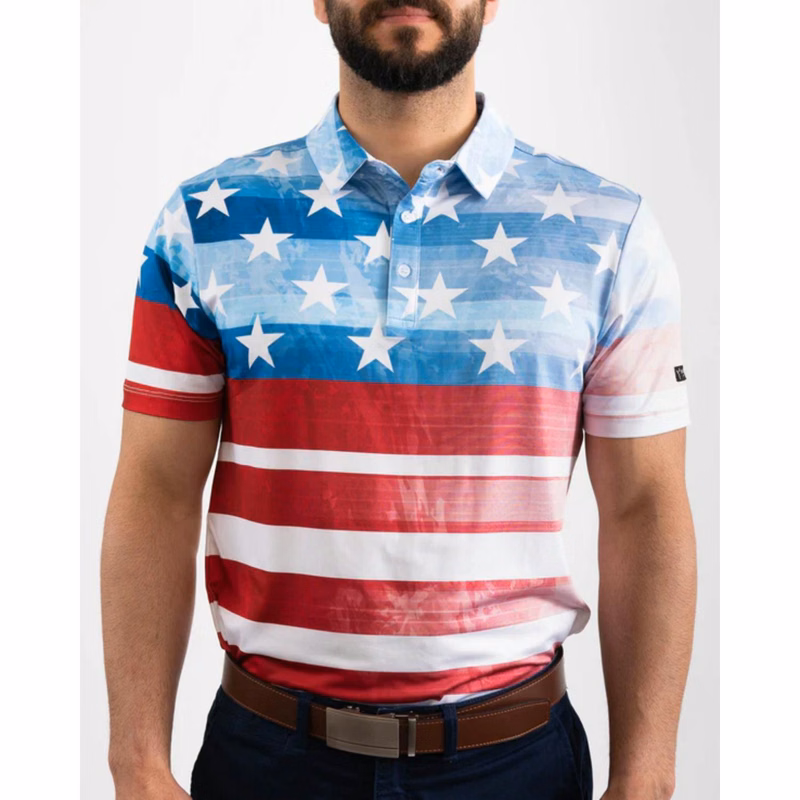 YATTA Golf® - Patriot men's Moisture Wicking non iron Golf Polo Shirt