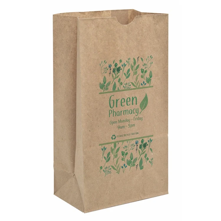 Full Color 1-Sided SOS Kraft Paper Bags (5" x 9.625" x 3.125") 1