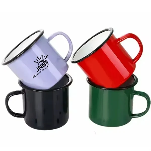 12oz Navy Blue Camping Mug with Black Rim and Box 1