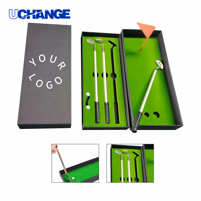 Golf Club Shaped Pen Set Gift Set Kit in Presentation Box