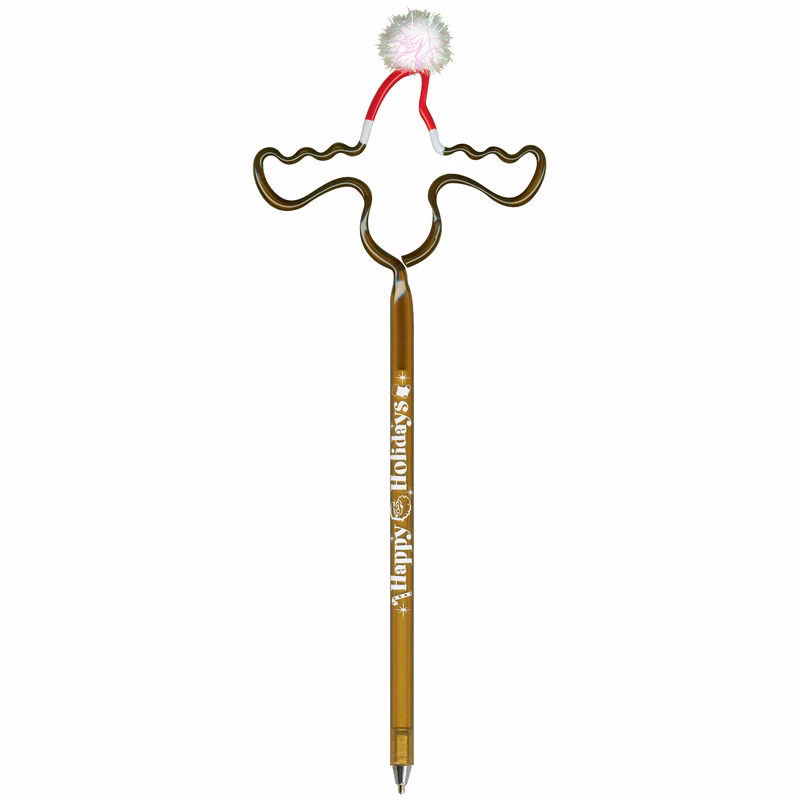 Moose with Santa Hat Multi-Color Inkbend Standard, Bent Pen