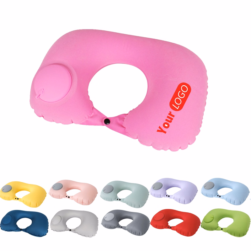 Press-to-Inflate Portable U-Shaped Pillow