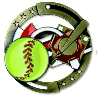 Softball M3XL Die Cast Medal - 2-3/4" 1