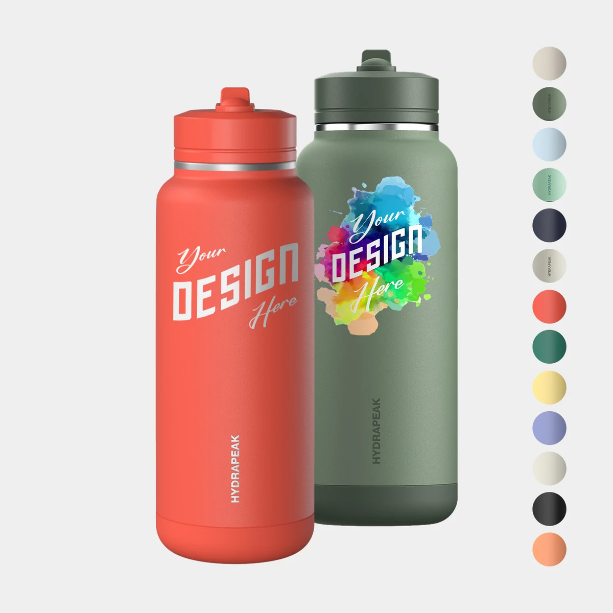 32 oz Hydrapeak® Stainless Steel Insulated Allure Sport Water Bottle w/ Straw Lid, custom water bottle with logo imprint 1