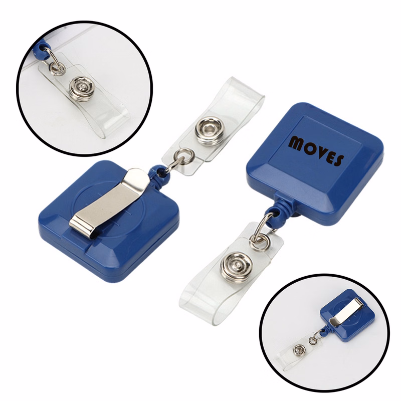 Square Retractable ID Card Holder