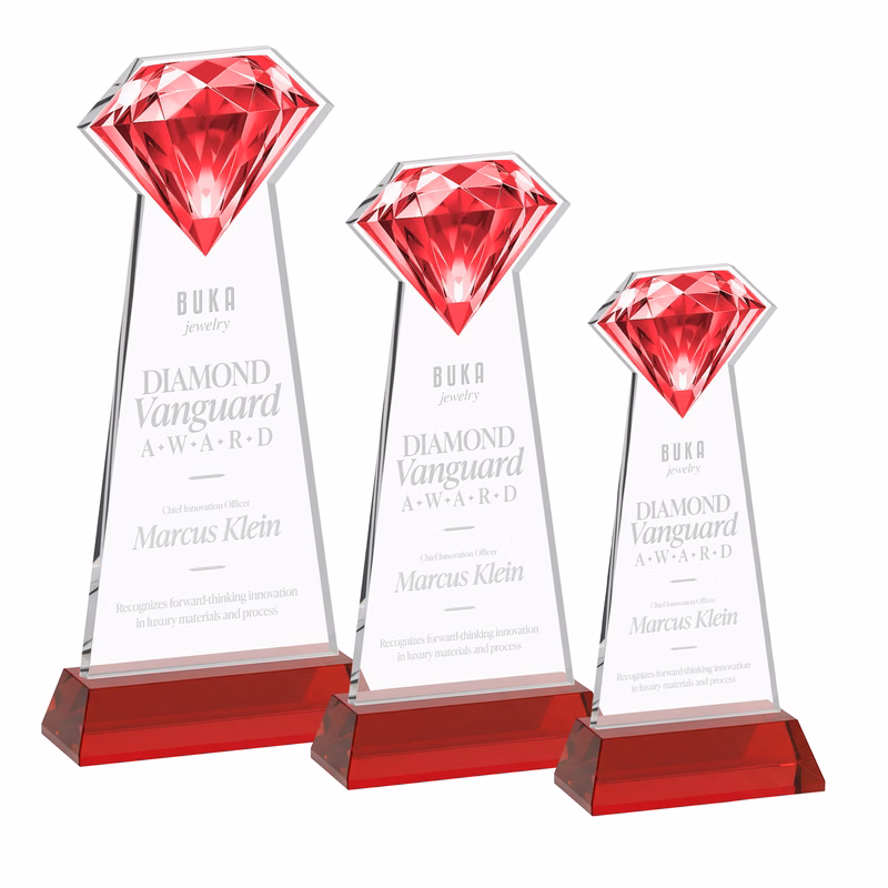 Gemstone Award on Hartford Base - Red
